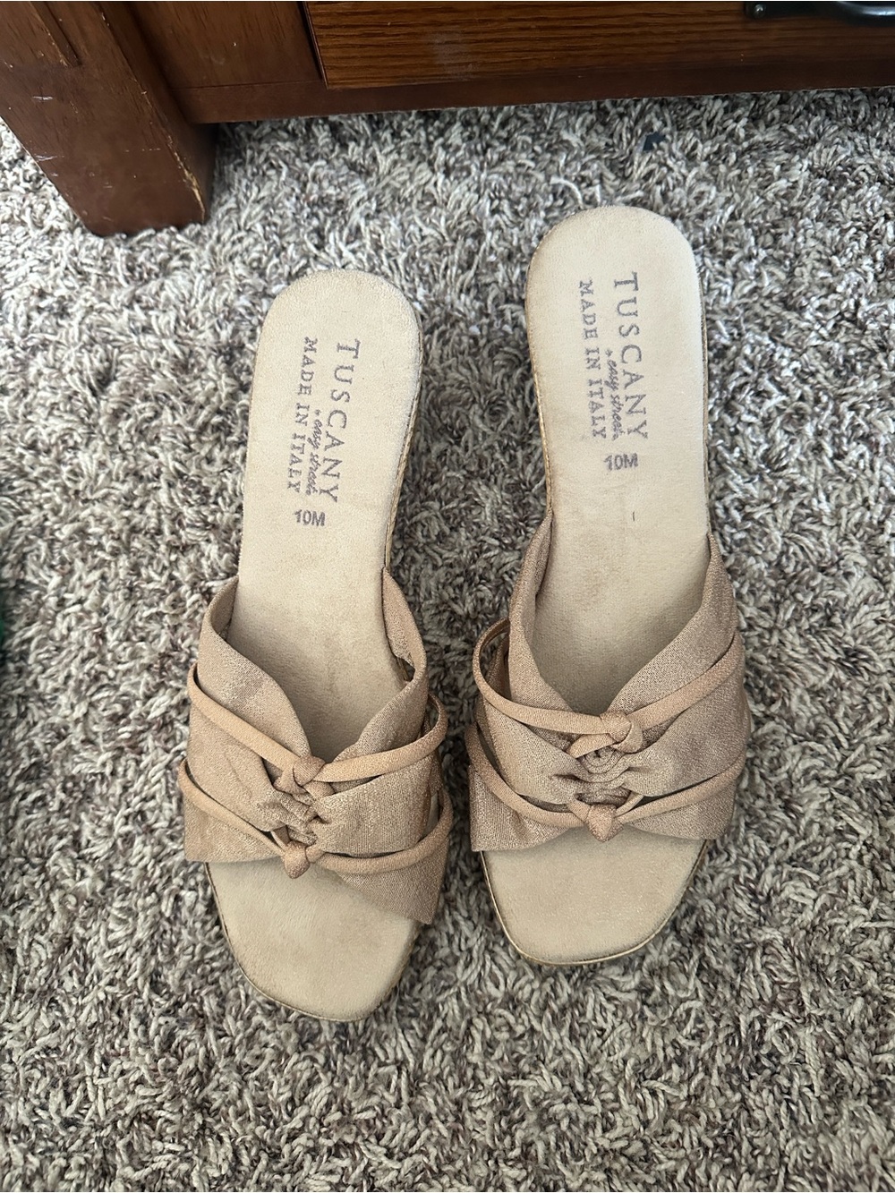 Tuscany Knotted Slide Mules in Beige - Women
